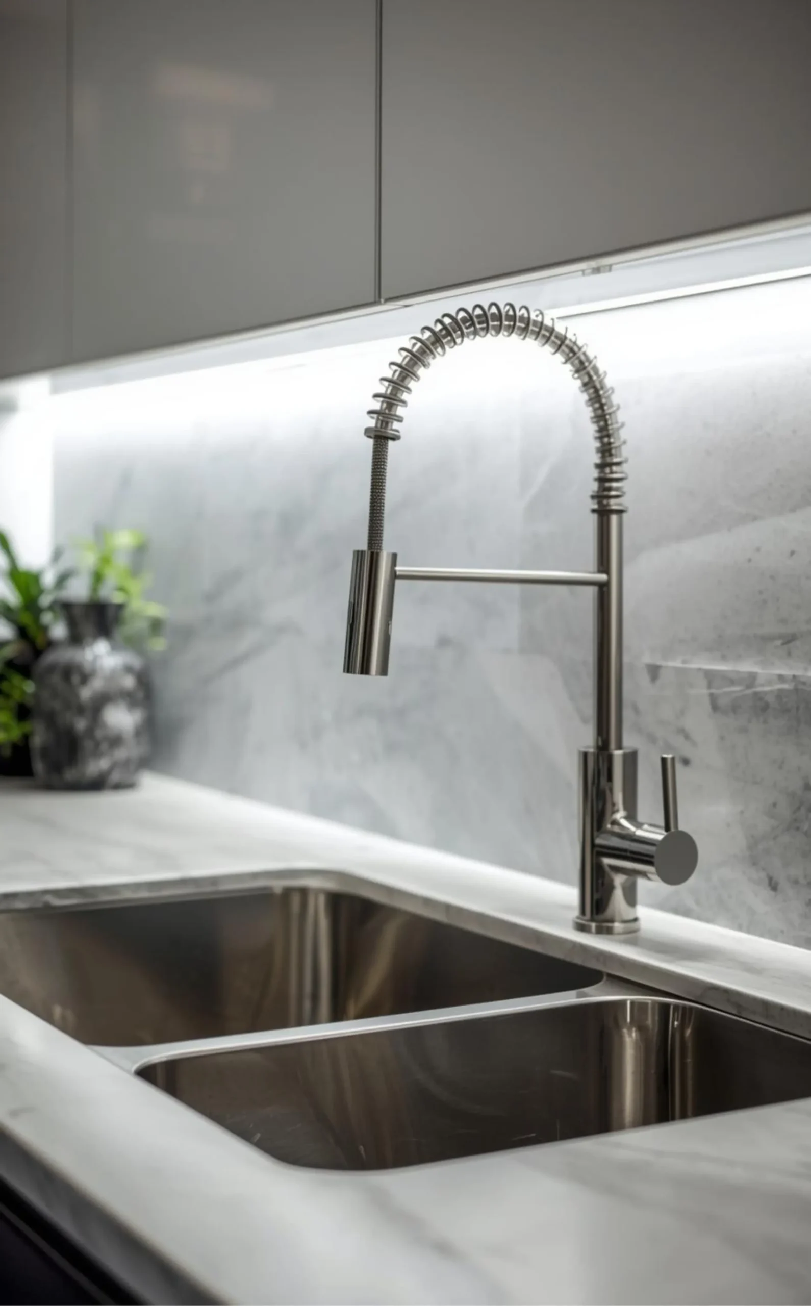 High-quality stainless steel kitchen sink and designer faucet fixtures showcasing premium materials and accessories by The RK Infra.